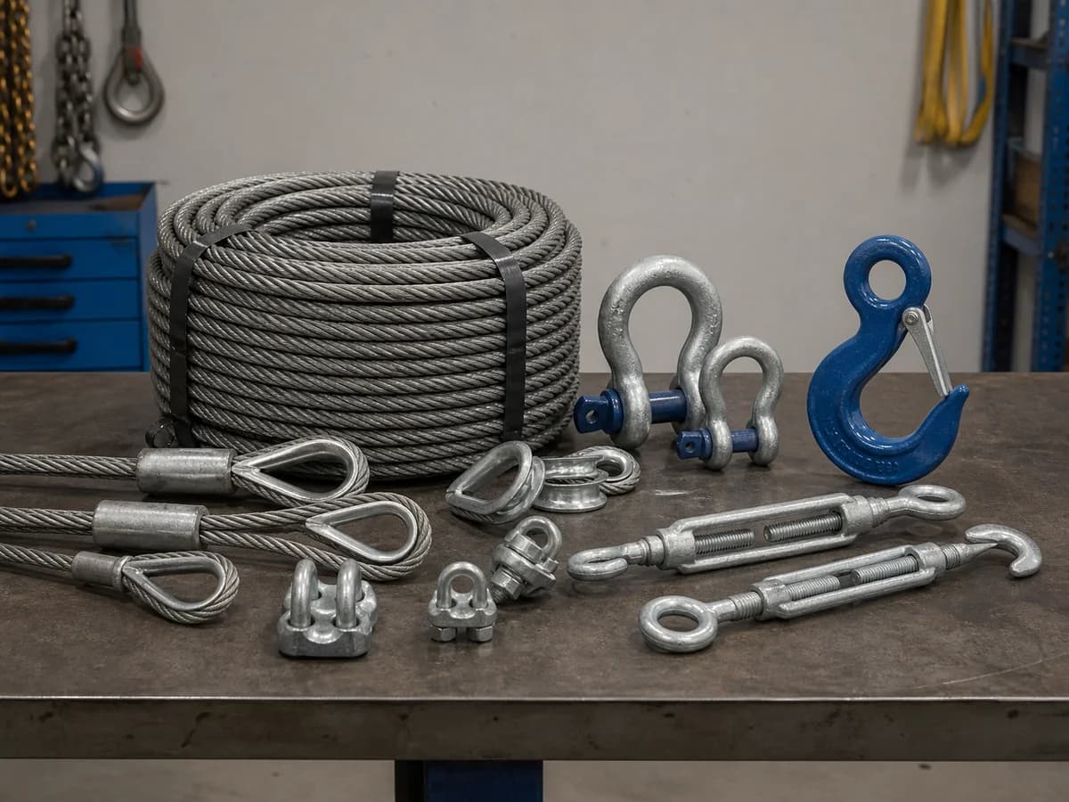 Cables, ganchos y accesorios para izaje y sujeción