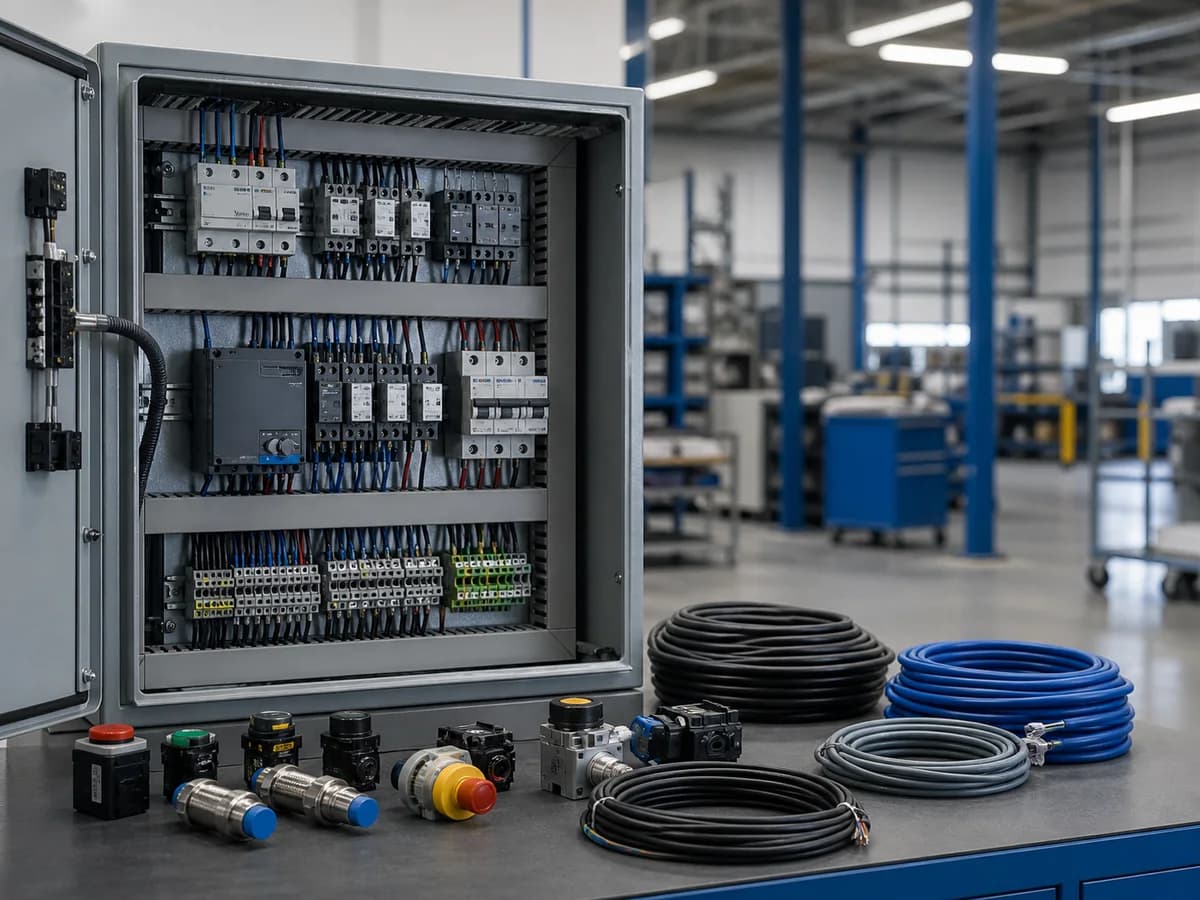 Componentes de electricidad, automatización y control industrial