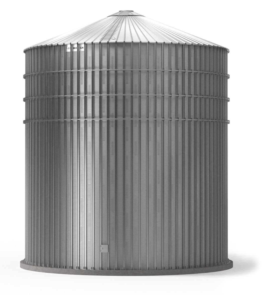 Silos Symaga de fondo plano: ilustración de familia; dimensiones y configuración según referencia