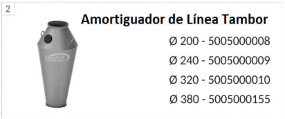 Amortiguador de línea tipo tambor