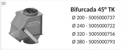 Bifurcación 45° TK