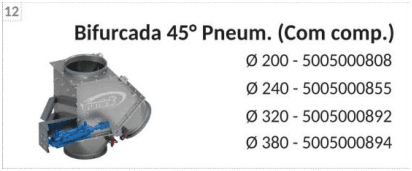 Bifurcación neumática 45° con comp.