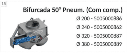 Bifurcación neumática 50° con comp.