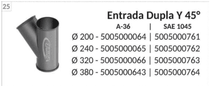 Entrada doble Y 45°