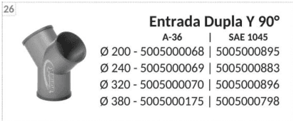 Entrada doble Y 90°