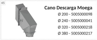 Caño descarga moega