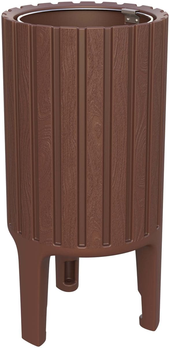 Papelera EcoCity marrón con aro sujeta bolsas