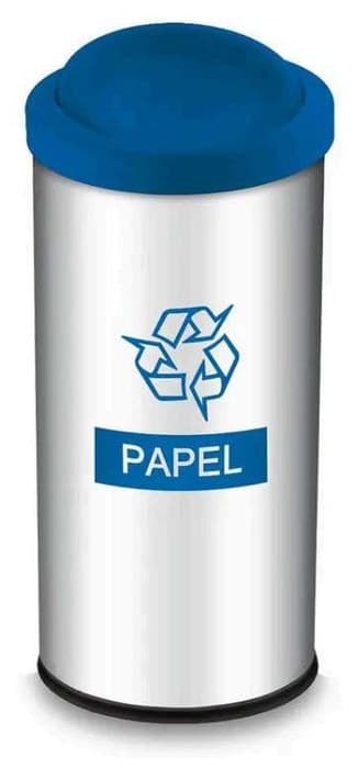 Papelera de 40,5 litros con tapa basculante azul