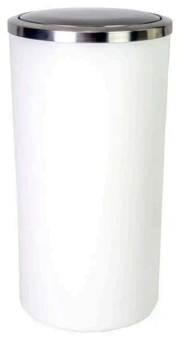 Papelera de 35 litros con tapa basculante en color blanco