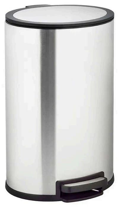 Papelera oval de acero inoxidable de 40 litros con pedal