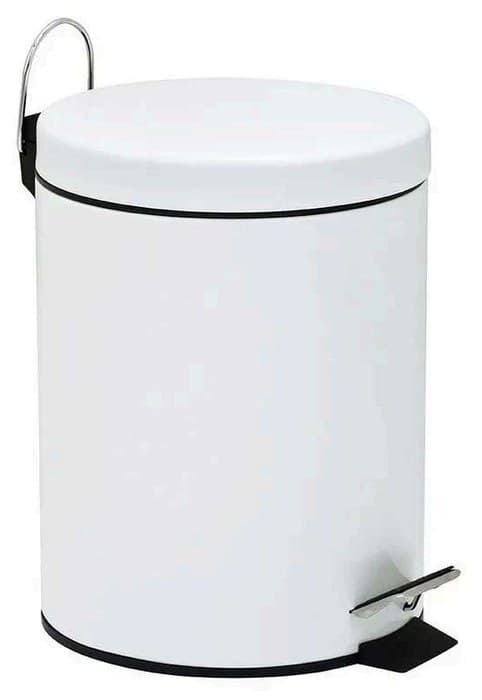 Papelera blanca de acero de 3 litros con pedal