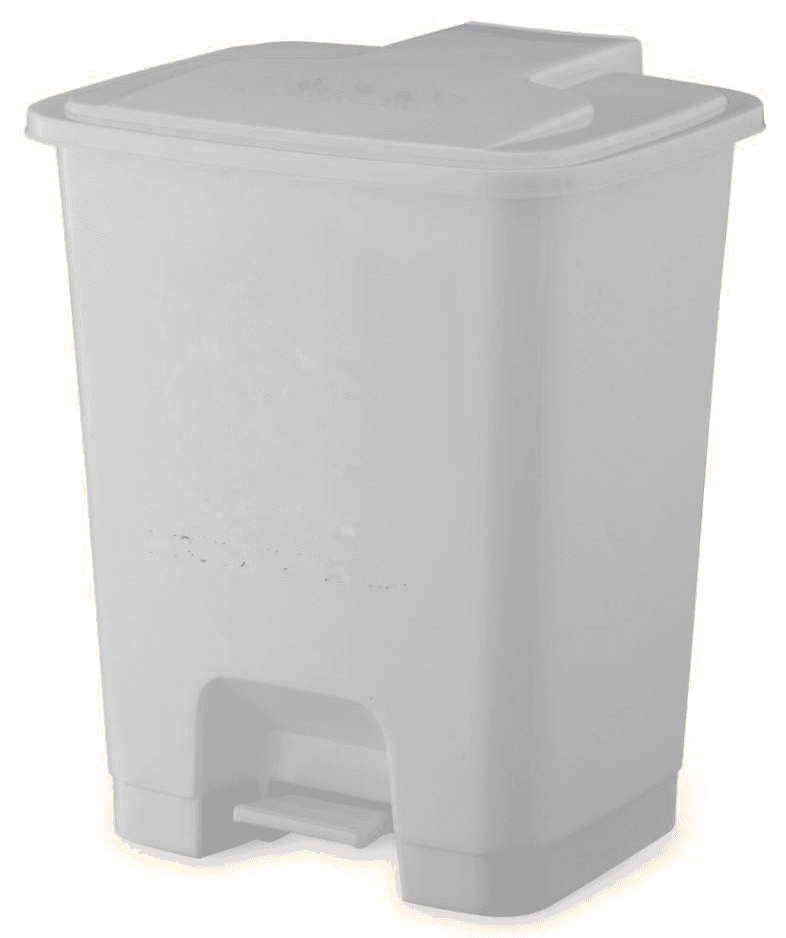 Papelera gris de polipropileno con pedal