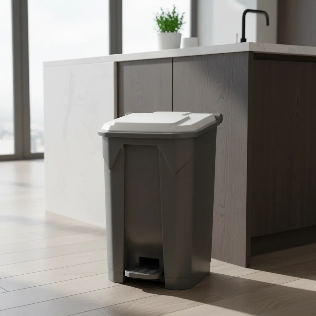 Papelera c/pedal 50 lts gris