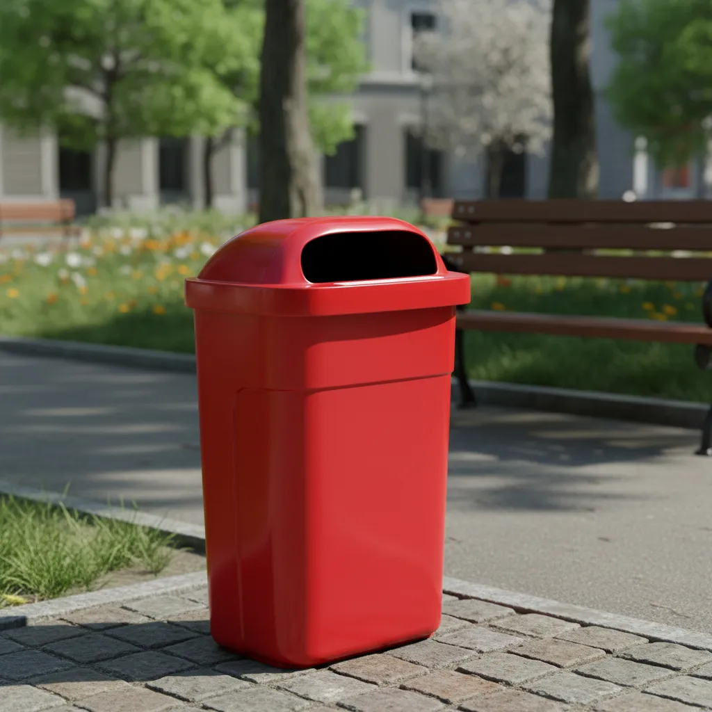 Papelera Clásica 50L DIN, Rojo