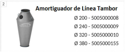Imagen de catálogo de Amortiguador de línea tipo tambor