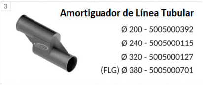 Imagen de catálogo de Amortiguador de línea tubular