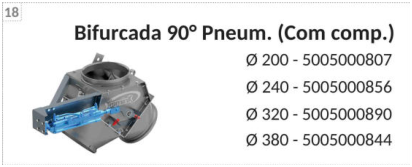 Imagen de catálogo de Bifurcación neumática 90° con comp.