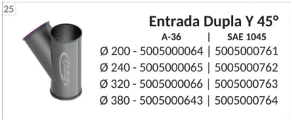 Imagen de catálogo de Entrada doble Y 45°