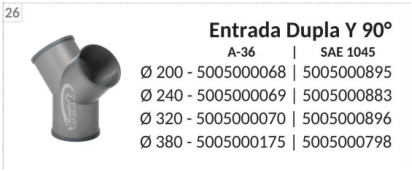 Imagen de catálogo de Entrada doble Y 90°