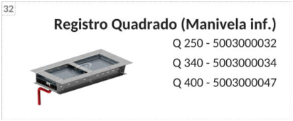 Imagen de catálogo de Registro cuadrado con manivela inferior
