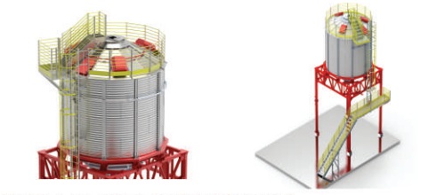 Escaleras de acceso del silo expedición