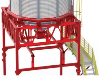 Estructura elevada del silo expedición