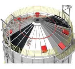 Techo con pasarela del silo elevado