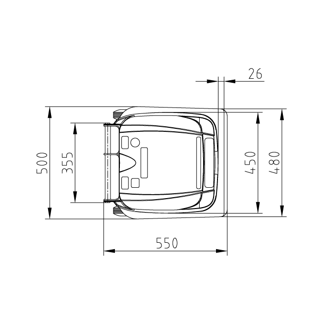 Detalle lateral de contenedor de 120 litros