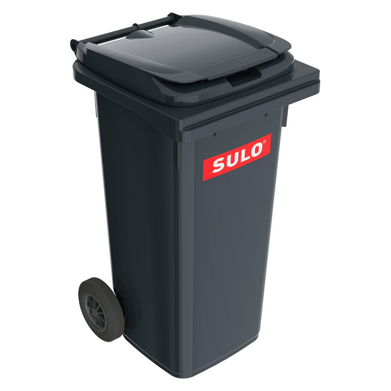 Contenedor de residuos de 120 litros con dos ruedas