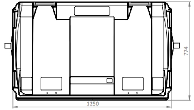 Detalle superior de contenedor de 770 litros