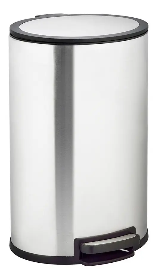 Papelera Oval 40 Lt, Acero con pedal