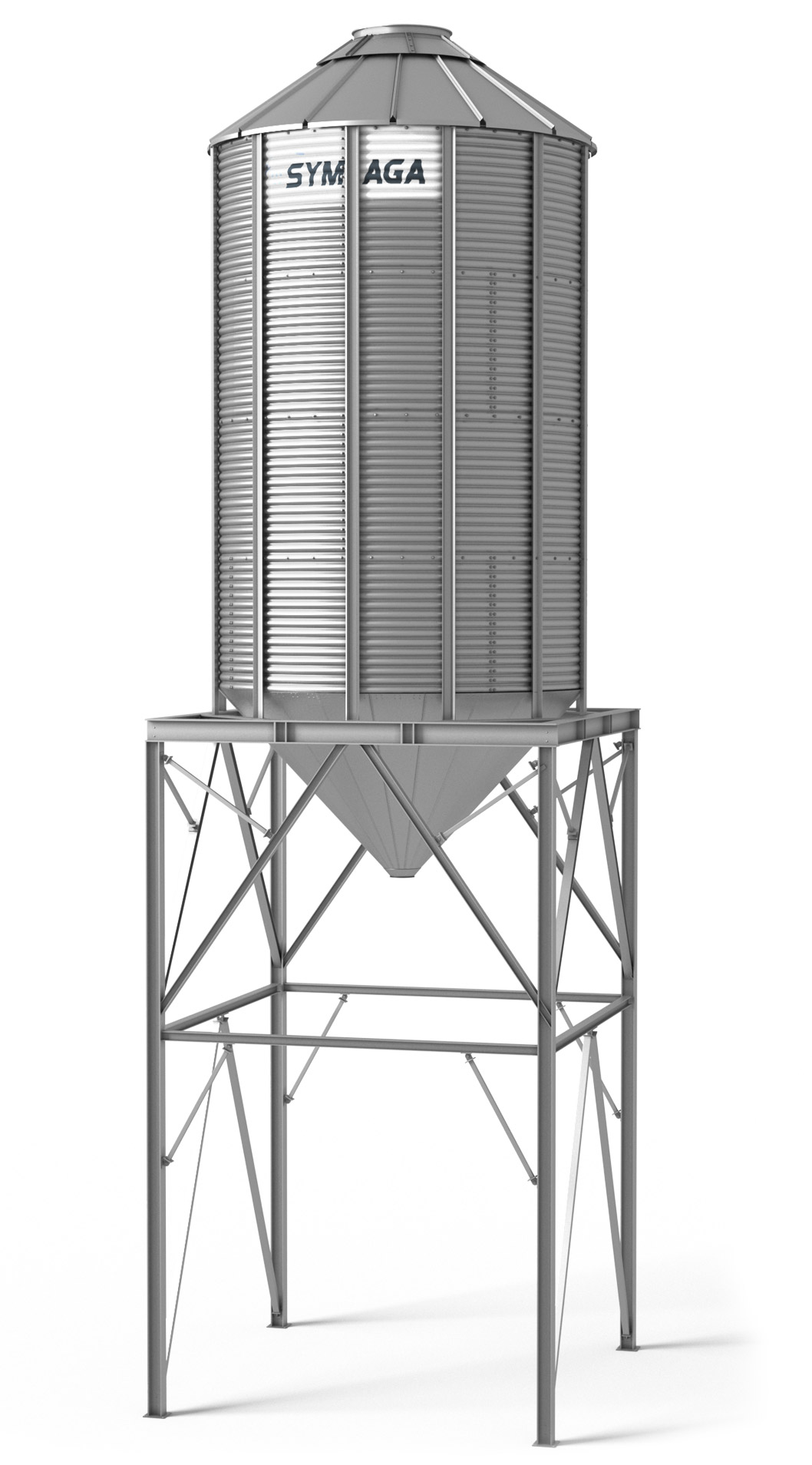 Silos Symaga de carga: ilustración de familia; dimensiones y configuración según referencia