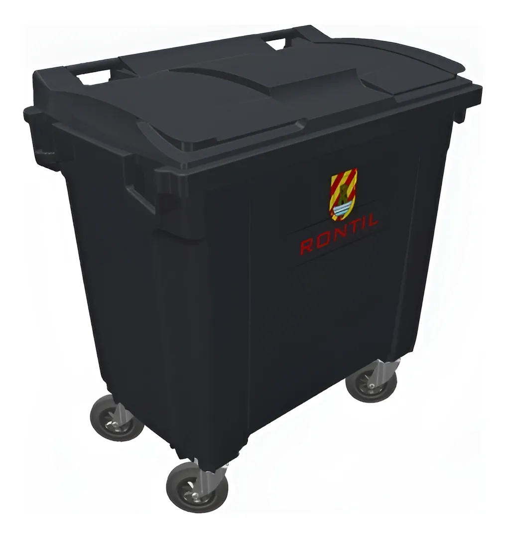 Contenedor de residuos de 770 litros con cuatro ruedas